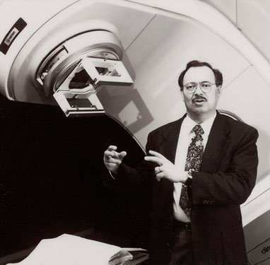 Man with linear accelerator