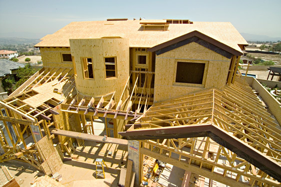 Above a home under construction