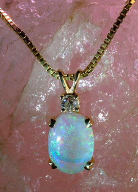 opal on rose quartz